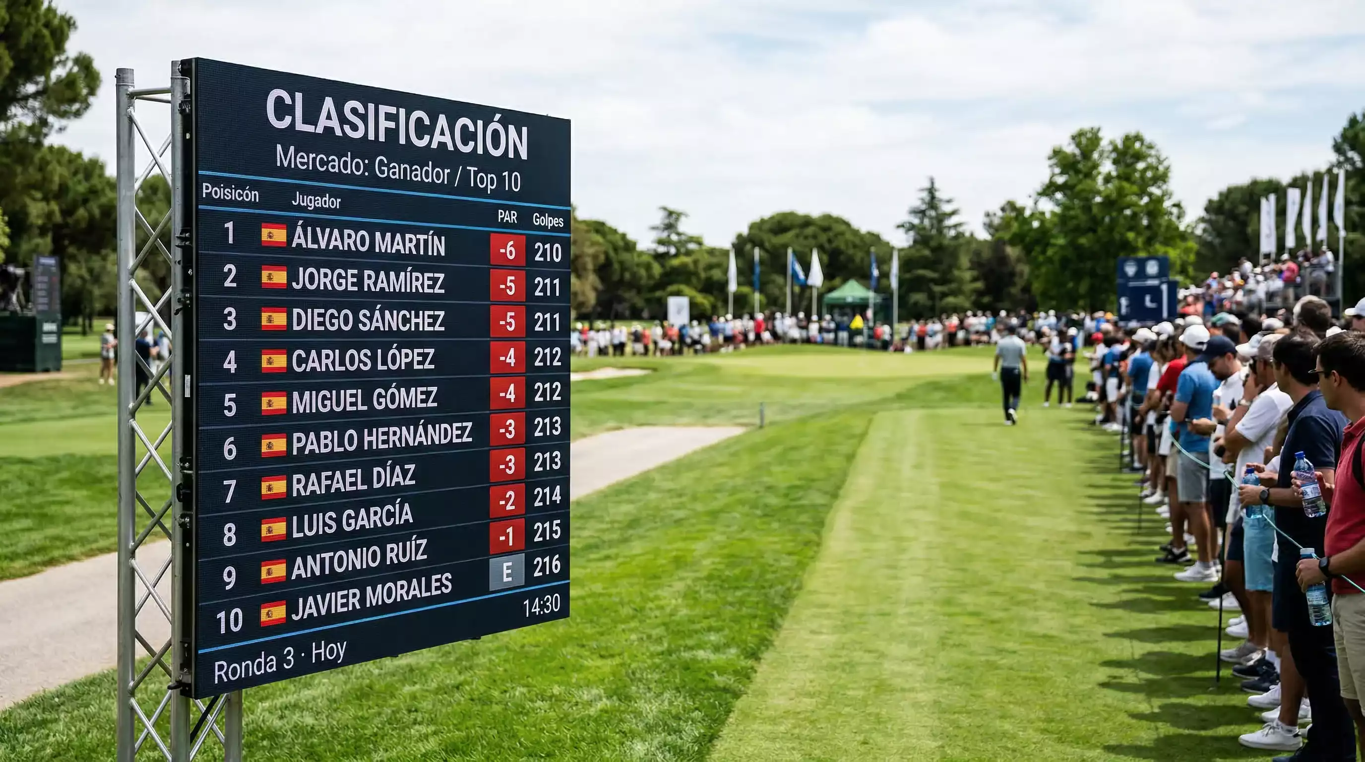 Tipos de mercados en apuestas de golf: outright, Top 10 y head-to-head